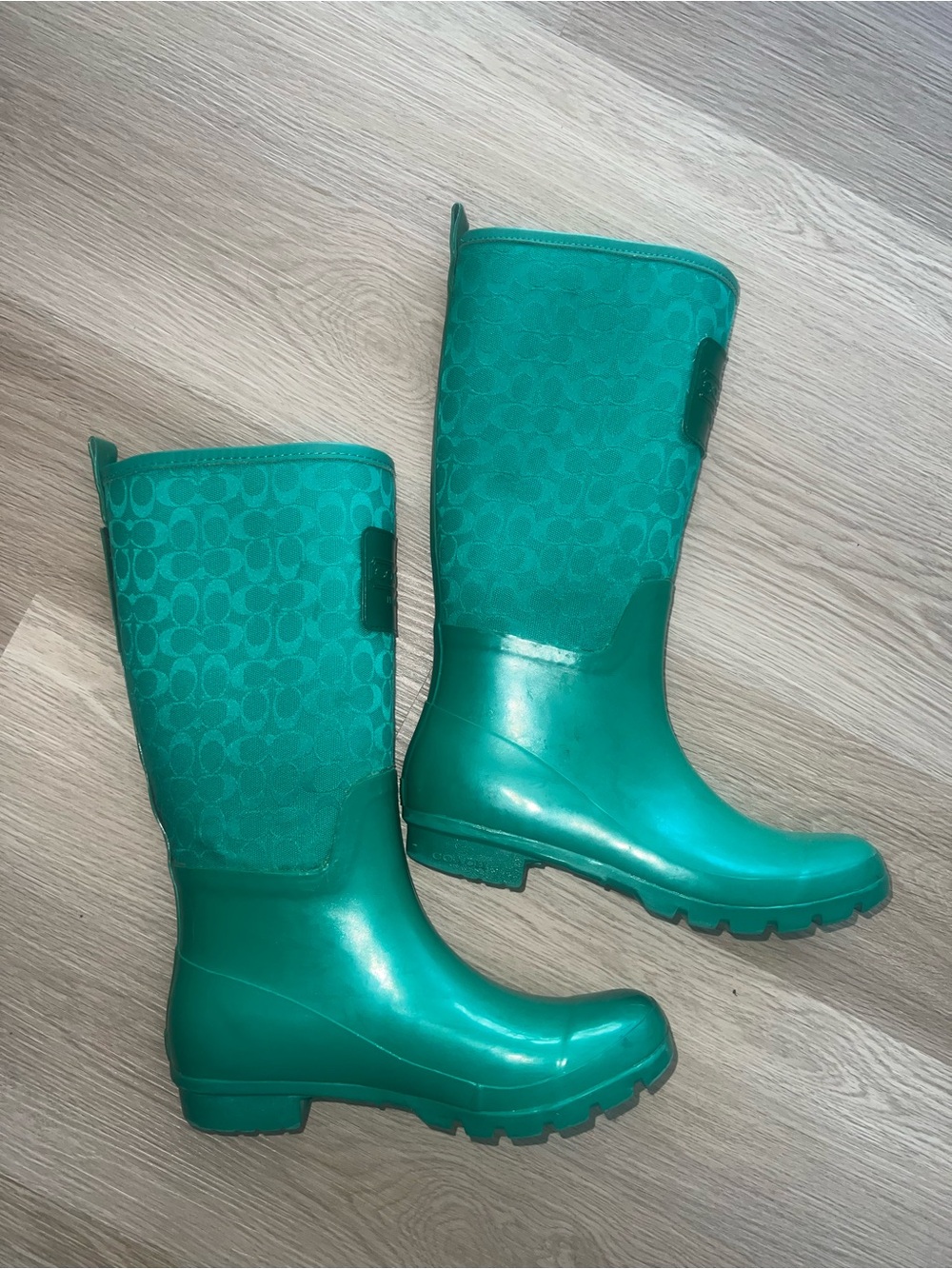 Women’s Green Coach Rain Boots